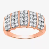 2MM 1 CT. T.W. Mined White Diamond 14K Rose Gold Over Silver Band