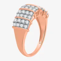 2MM 1 CT. T.W. Mined White Diamond 14K Rose Gold Over Silver Band