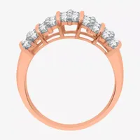 2MM 1 CT. T.W. Mined White Diamond 14K Rose Gold Over Silver Band