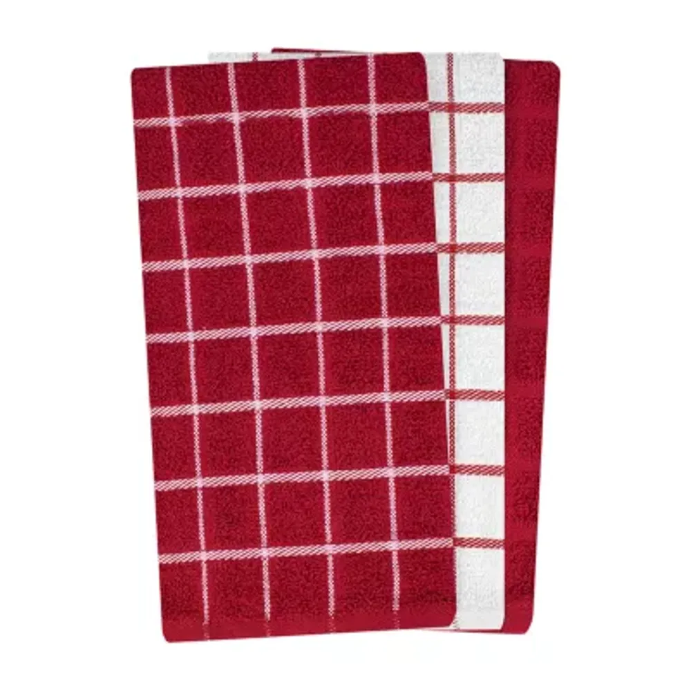 Ritz Terry Check Paprika 3-pc. Kitchen Towel