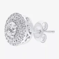 1 CT. T.W. Mined White Diamond 14K White Gold 9.7mm Round Stud Earrings