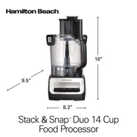 Hamilton Beach 14 Cup Stack & Snap Duo Food Processor