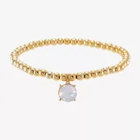 Sparkle Allure Stretch Crystal 14K Gold Over Brass Bead Round Beaded Bracelet