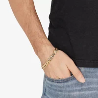 Mens 10K Yellow Gold 9" Curb Bracelet