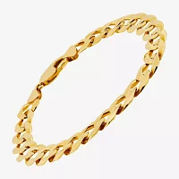 Mens 10K Yellow Gold 9" Curb Bracelet