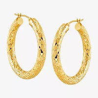 14K Yellow Gold Crystal-Cut Hoop Earrings