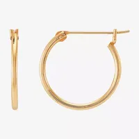 14K Gold 16mm Round Hoop Earrings