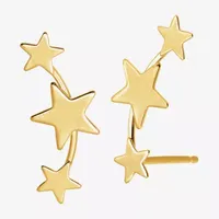 14K Gold Star Ear Climbers