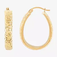 14K Gold 30mm Round Hoop Earrings