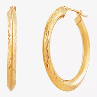 14K Gold Star-Cut Hoop Earrings