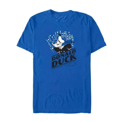 Mens Crew Neck Short Sleeve Regular Fit Donald Duck Graphic T-Shirt