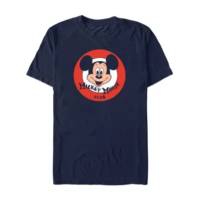 Mens Crew Neck Short Sleeve Regular Fit Mickey Mouse Graphic T-Shirt