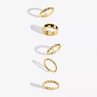 Bijoux Bar Delicates Gold Tone 5-pc. Heart Ring Sets