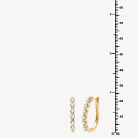 G/ Si1-Si2) 1 CT. T.W. Lab Grown White Diamond 10K Gold 22.8mm Hoop Earrings