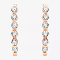 (G / Si1-Si2) 1 CT. T.W. Lab Grown White Diamond 10K White Gold 14K Rose Gold 22.8mm Hoop Earrings