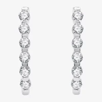 (G / Si1-Si2) 1 CT. T.W. Lab Grown White Diamond 10K Gold 14K or Yellow 22.8mm Hoop Earrings