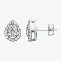 Diamond Blossom 1/4 CT. T.W. Natural White Diamond 10K White Gold 8mm Pear Stud Earrings