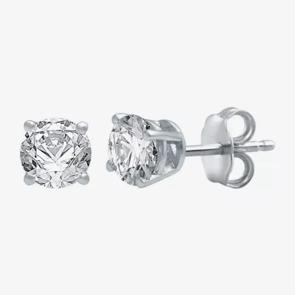 Classic Collection 3/4 CT. T.W. Natural White Diamond 10K White Gold 4.5mm Round Stud Earrings