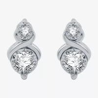 Ever Star (G / SI1-SI2) 1/8 CT.T.W. Lab-Grown Diamond Sterling SIlver 8.4mm Stud Earrings