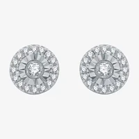 (H-I / I1) 1/4 CT. T.W. Lab Grown White Diamond Sterling Silver 8mm Round Stud Earrings