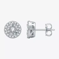 (H-I / I1) 1/4 CT. T.W. Lab Grown White Diamond Sterling Silver 8mm Round Stud Earrings