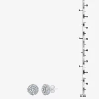 3/4 CT. T.W. Natural White Diamond Sterling Silver 10.1mm Round Stud Earrings