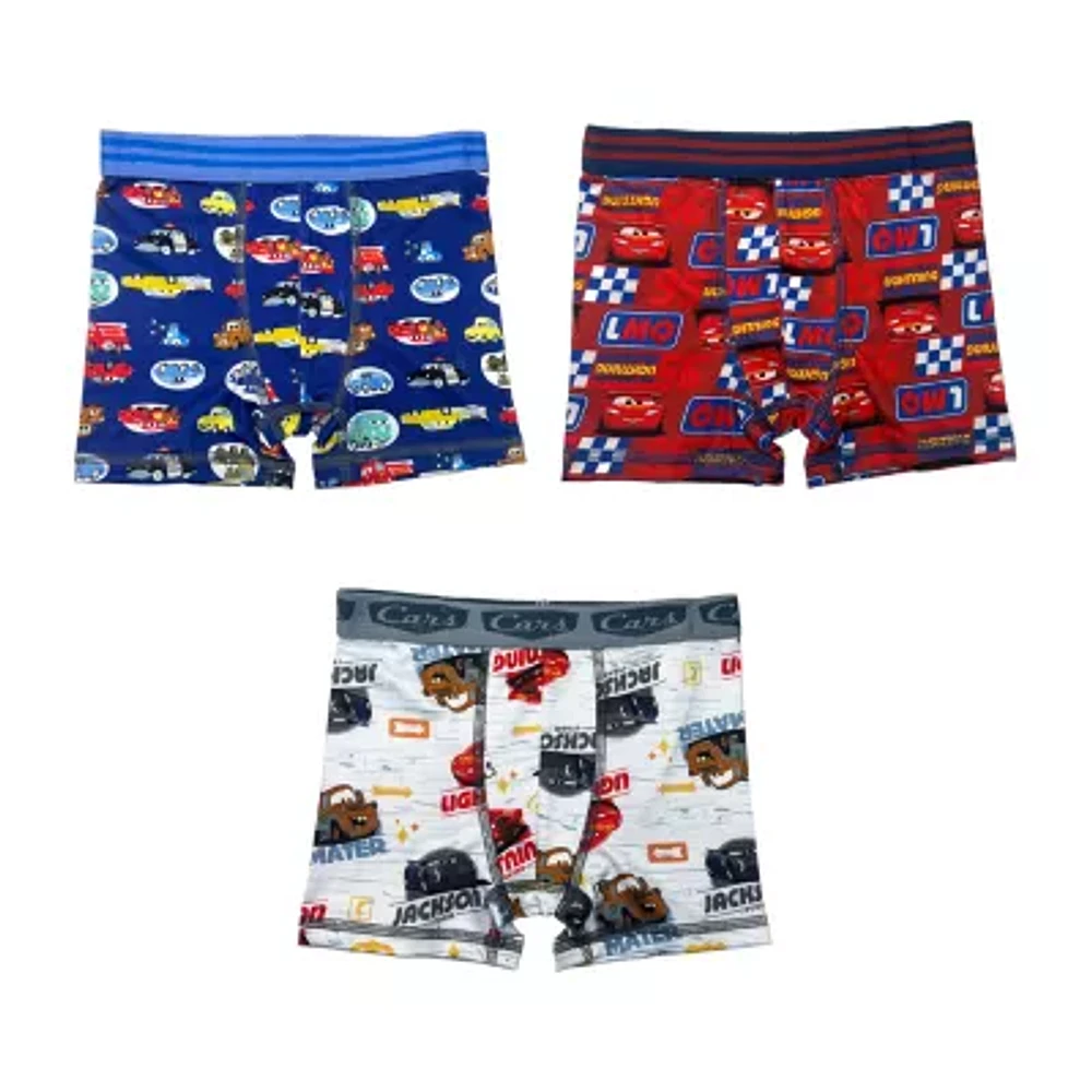 Toddler Boys 3 Pack Cars Boxer Briefs