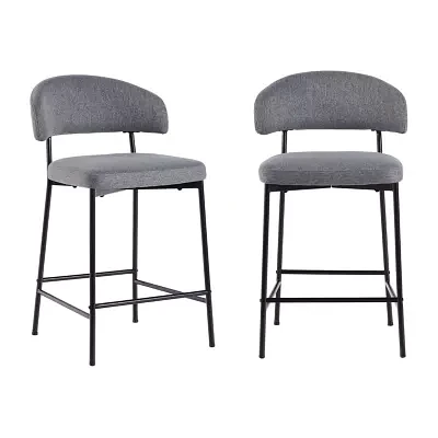 2-pc. Modern Curved Back Counter Stool