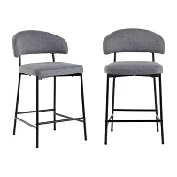 2-pc. Modern Curved Back Counter Stool