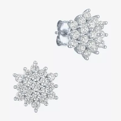 (G-H / Si2-I1) 1 CT. T.W. Lab Grown White Diamond 10K White Gold Stud Earrings