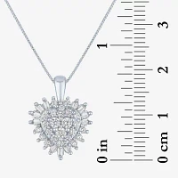 (I1-I2/G-H) Womens 1/2 CT. T.W. Lab Grown White Diamond 10K White Gold Heart Pendant Necklace