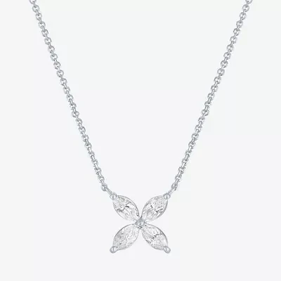 Diamond Addiction (G-H / Si2-I1) Womens 1/3 CT. T.W. Lab Grown White Diamond 10K White Gold Marquise Pendant Necklace