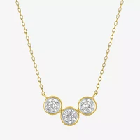 (G-H / Si2-I1) Womens 1 CT. T.W. Lab Grown White Diamond 10K Gold Round Pendant Necklace