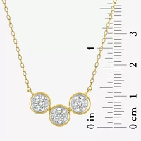 (G-H / Si2-I1) Womens 1 CT. T.W. Lab Grown White Diamond 10K Gold Round Pendant Necklace