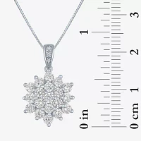 (G-H / Si2-I1) Womens 1 CT. T.W. Lab Grown White Diamond 10K White Gold Pendant Necklace