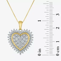 G-H / Si2-I1) Womens 1 1/ CT. T.W. Lab Grown White Diamond 10K White Gold Heart Pendant Necklace