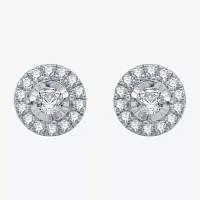 1/2 CT. T.W. Natural White Diamond 10K White Gold 8.1mm Round Stud Earrings