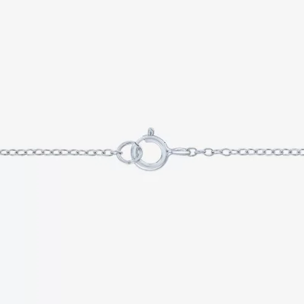 YES PLEASE! Womens Lab Created White Sapphire Sterling Silver Cross Pendant Necklace