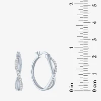 Yes, Please! Lab Created White Sapphire Hoop Earrings