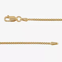 Made in Italy 24K Gold Over Silver 18 Inch Solid Box Chain Necklace