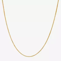 Made in Italy 24K Gold Over Silver 18 Inch Solid Box Chain Necklace