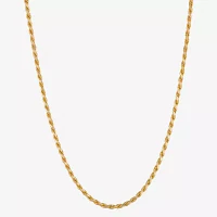 Made in Italy 24K Gold Over Silver 24 Inch Solid Rope Chain Necklace