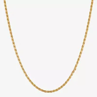 Made in Italy 24K Gold Over Silver 18 Inch Solid Rope Chain Necklace