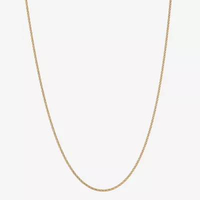 Made in Italy 24K Gold Over Silver Inch Solid Link Chain Necklace