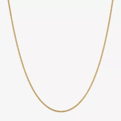 Made in Italy 24K Gold Over Silver 18 Inch Solid Link Chain Necklace