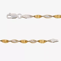 Made in Italy 24K Gold Over Silver 18 Inch Solid Link Chain Necklace