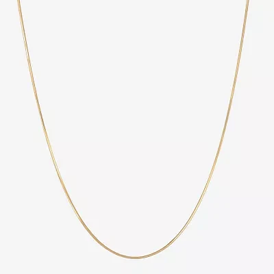 Made in Italy 24K Gold Over Silver Inch Solid Snake Chain Necklace