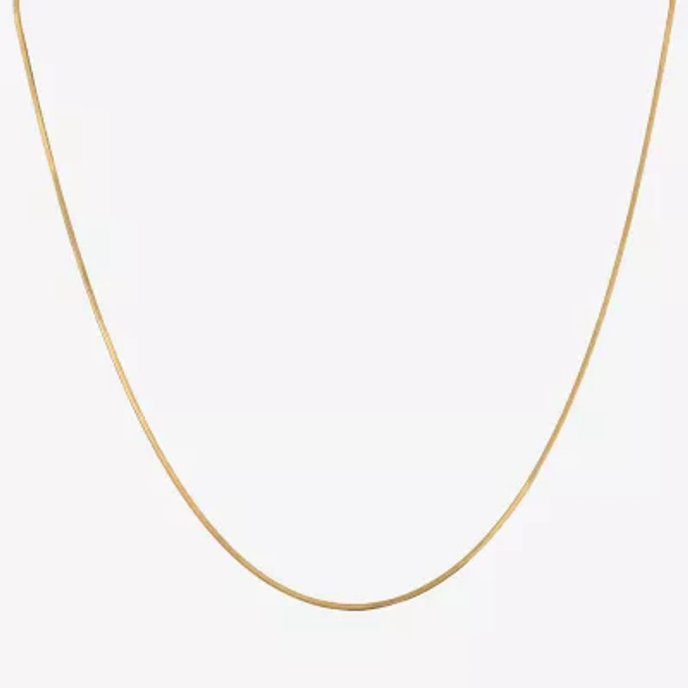 Made in Italy 24K Gold Over Silver 16 Inch Solid Snake Chain Necklace