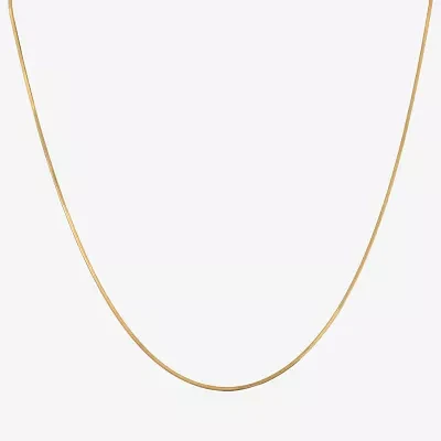 Made in Italy 24K Gold Over Silver 16 Inch Solid Snake Chain Necklace