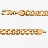 Made in Italy 24K Gold Over Silver 24 Inch Solid Curb Chain Necklace